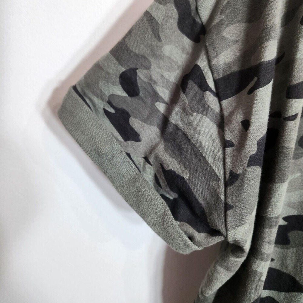The Sweatshirt Project Camo Ruffled Hem Short Sleeve Oversized Tunic Top SZ 2XL - Picture 5 of 8